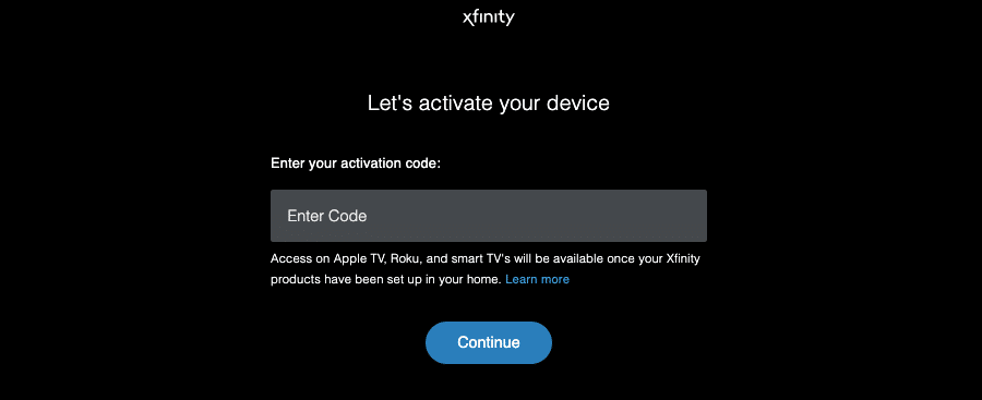 xfinity.com/authorize Fire TV
